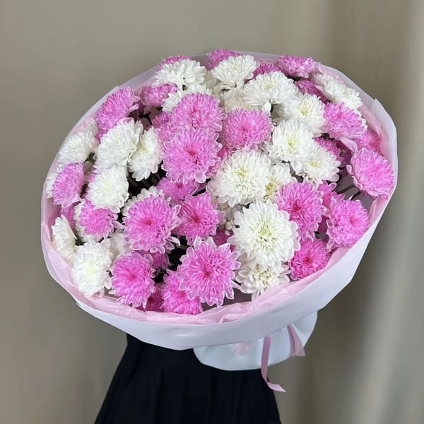 Букет из 15 кустовых хризантем 3