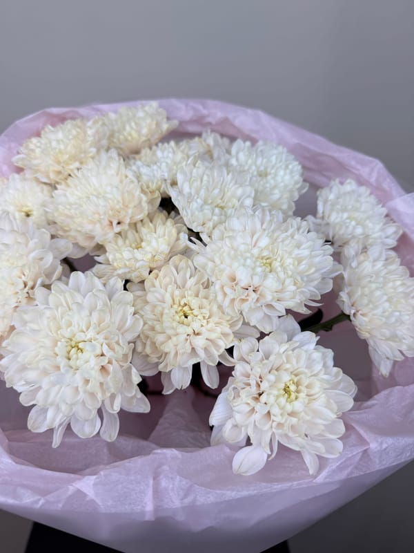 Букет из 3 кустовых хризантем персиковых 4
