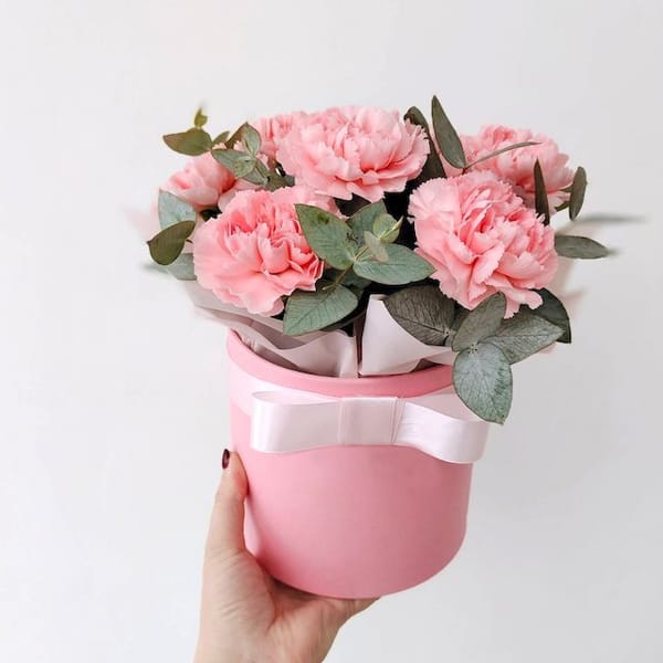 Композиция из розовых гвоздик 2